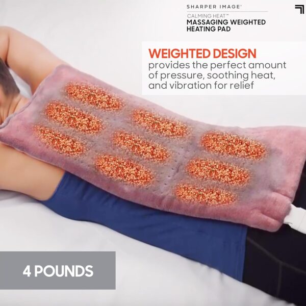 Calming Heat Massaging Weighted Heating Pad by Sharper Image... - Image 4