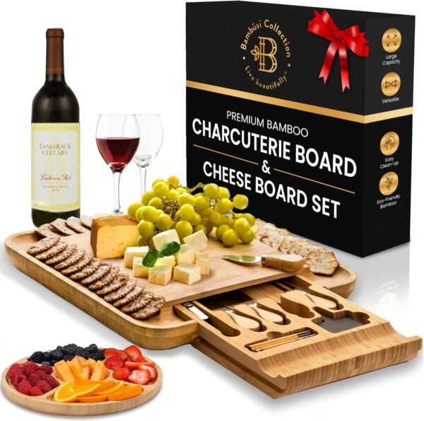 Charcuterie Board Gift Set - Bamboo Cheese Board and Charcut... - Image 2