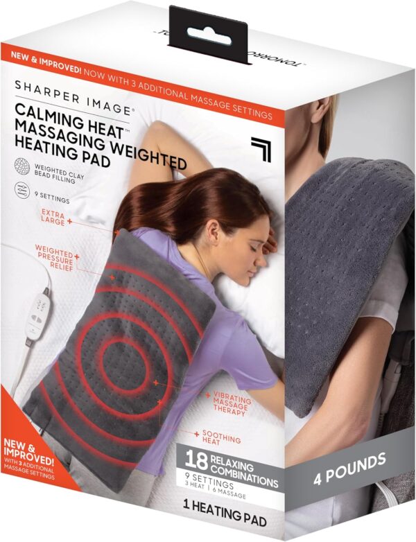 Calming Heat Massaging Weighted Heating Pad by Sharper Image... - Image 2