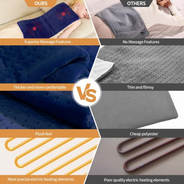 Massaging Weighted Heating Pad for Back Pain Relief,Heating ... - Image 9