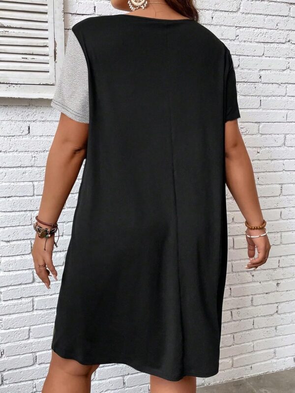 SOLY HUX Women's Plus Size Dress Color Block Short Sleeve T ... - Image 3