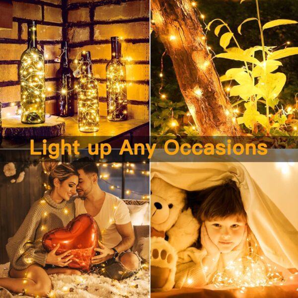 6 Pack Fairy Lights Battery Operated 7ft 20 LED Mini String ... - Image 8