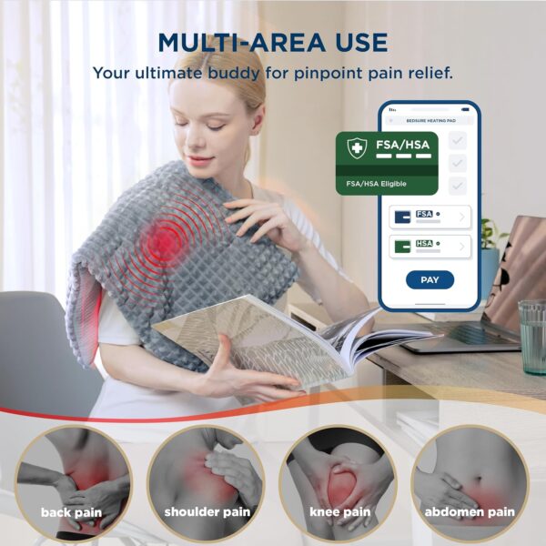 Bedsure Back Heating Pad for Neck and Shoulders, Weighted He... - Image 5