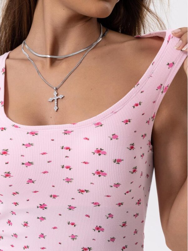 Danysu Women Rib Tank Top Padded Workout Top Square Neck Cro... - Image 3