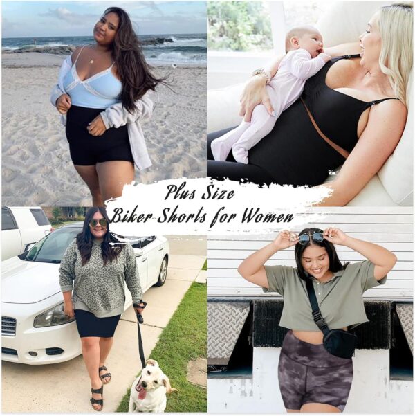QGGQDD 3 Pack Plus Size Biker Shorts for Women – 8" High Wai... - Image 4
