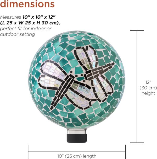 Alpine Corporation 10" Diameter Indoor/Outdoor Glass Mosaic ... - Image 4