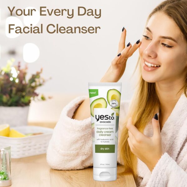 Yes To Avocado Fragrance Free Daily Cream Cleanser, Hydratin... - Image 6