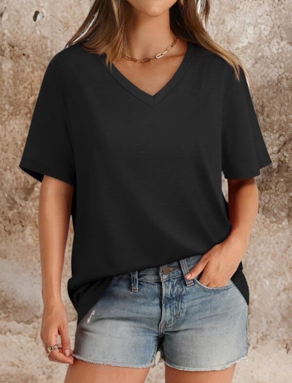 Aokosor Womens V Neck Short Sleeve T Shirts Summer Tops 2025... - Image 7