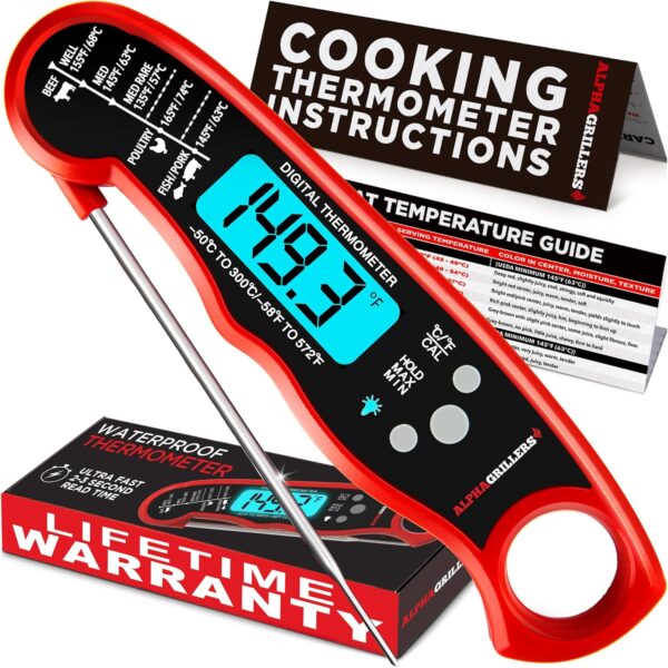 Alpha Grillers Meat Thermometer Digital - Instant Read Food ... - Image 2