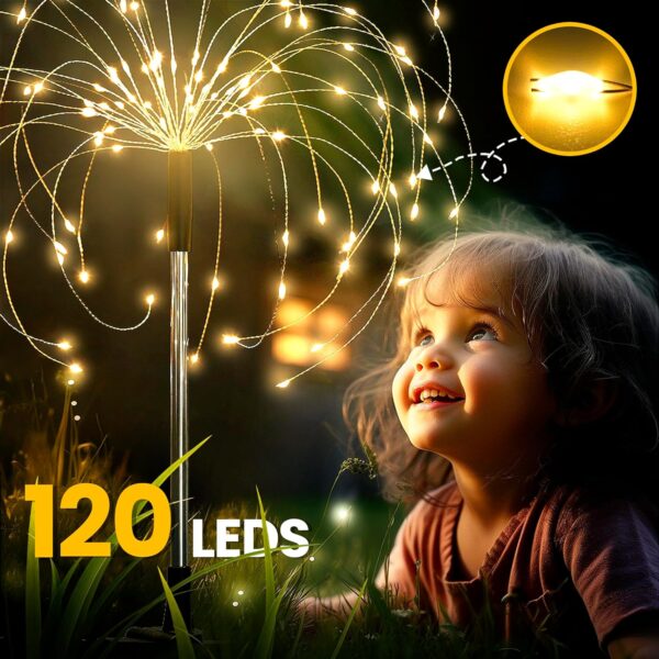 GIGALUMI Garden Outdoor Decor Lights 120LED 2Pack, Solar Gar... - Image 8