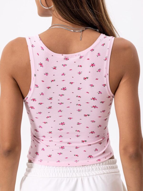 Danysu Women Rib Tank Top Padded Workout Top Square Neck Cro... - Image 7