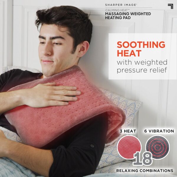 Calming Heat Massaging Weighted Heating Pad by Sharper Image... - Image 3