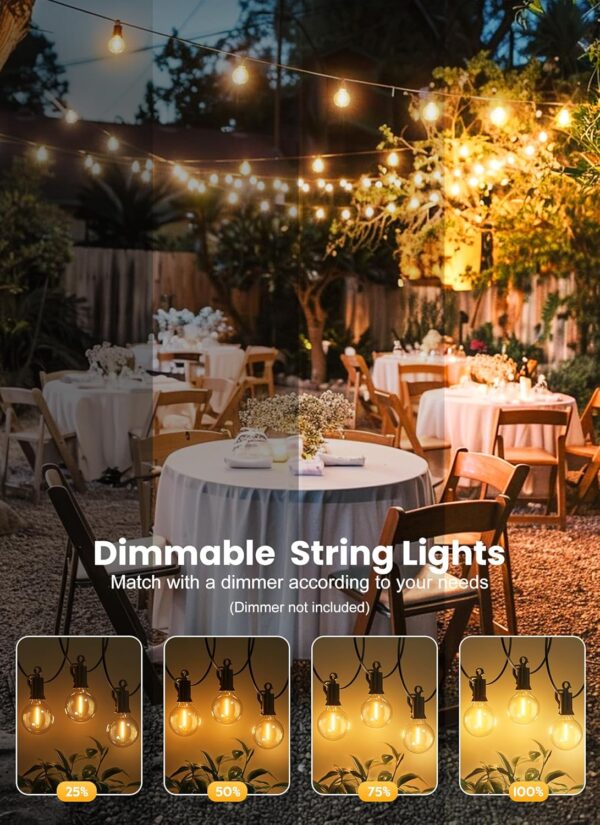 Brightown Outdoor String Lights - Connectable Dimmable LED P... - Image 5