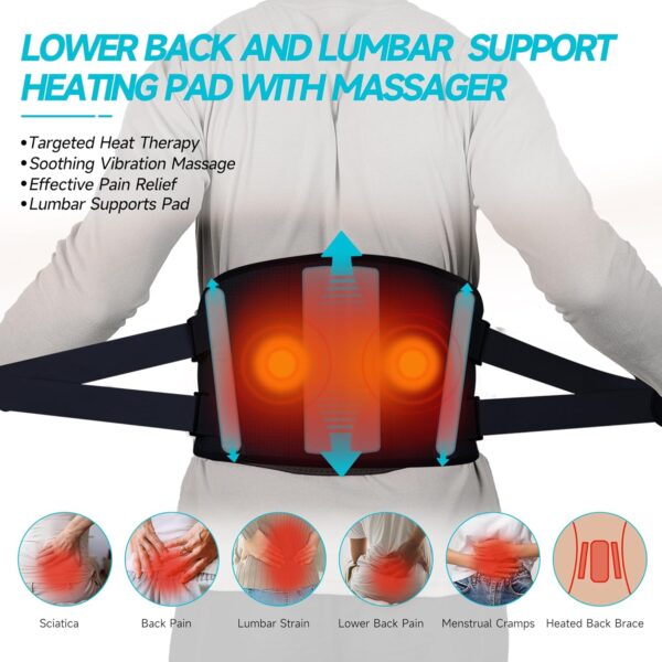 FSA HSA Eligible, Cordless Heating Pad with Massager for Bac... - Image 7