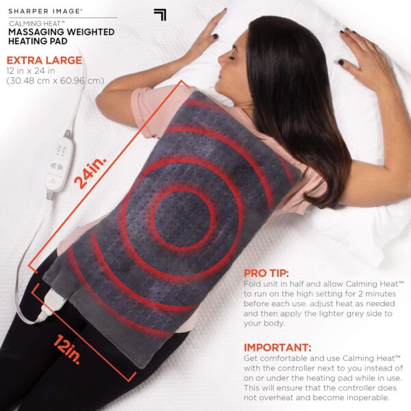Calming Heat Massaging Weighted Heating Pad by Sharper Image... - Image 6