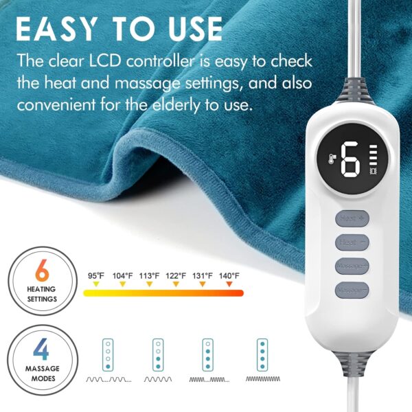 DAILYLIFE Massage Heating Pad, 12''x 24'' Electric Heated Pa... - Image 4