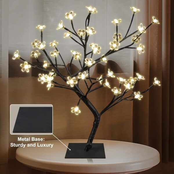 LIGHTSHARE 18 Inch Cherry Blossom Bonsai Tree, 48 LED Lights... - Image 4