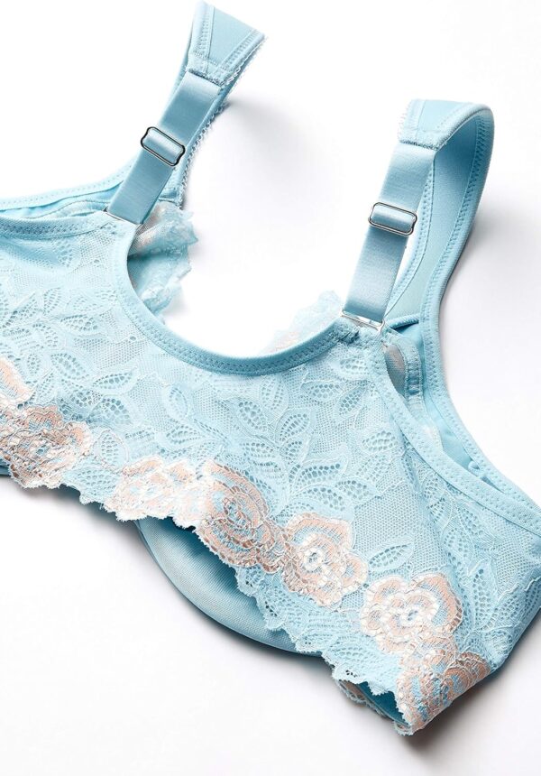 Women's Full Figure Plus Size Underwire Front Close Rose Lac... - Image 7