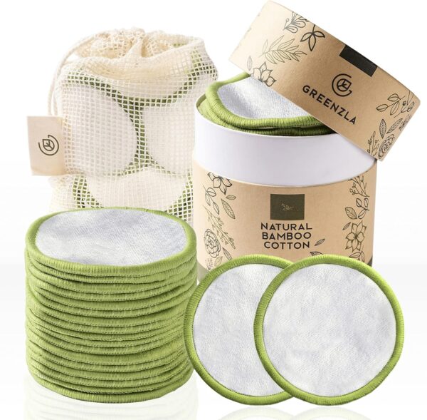 Greenzla Reusable Makeup Remover Pads, Washable Bamboo Cotto... - Image 2