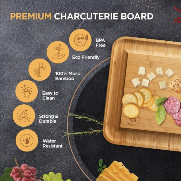 Charcuterie Board Gift Set - Bamboo Cheese Board and Charcut... - Image 9