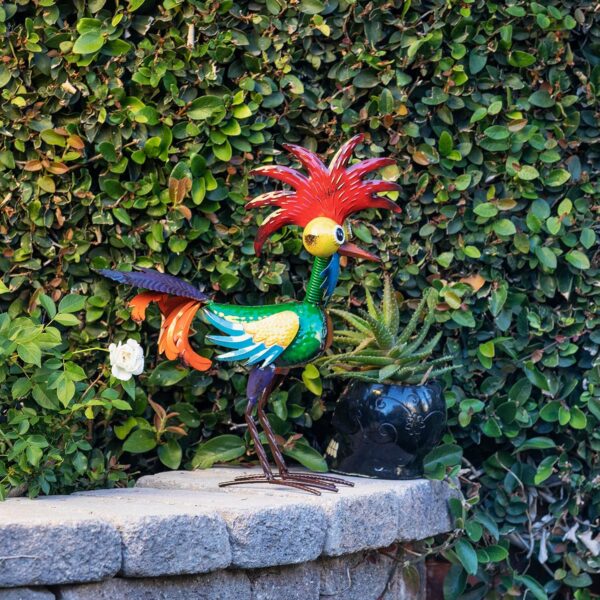 Alpine Corporation - 18" Tall Wacky Metal Rooster Yard Statu... - Image 3