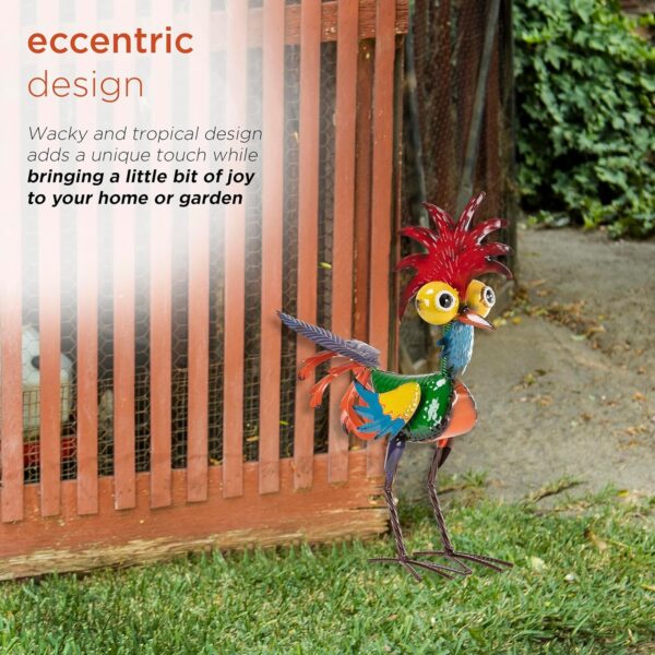 Alpine Corporation - 18" Tall Wacky Metal Rooster Yard Statu... - Image 7