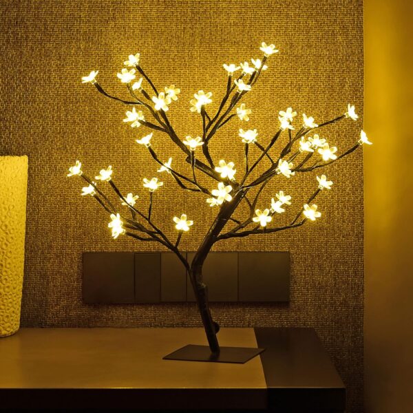 LIGHTSHARE 18 Inch Cherry Blossom Bonsai Tree, 48 LED Lights... - Image 2