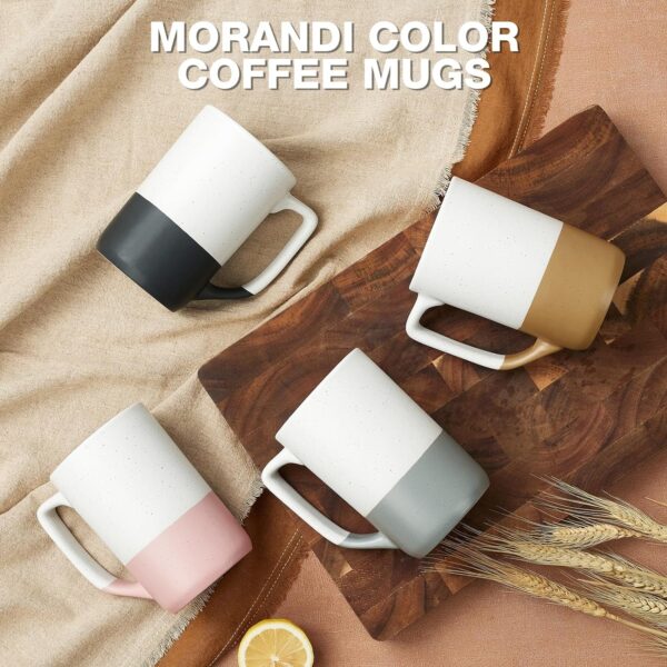 Large Ceramic Coffee Mug Set of 4, 16 oz Tea Cups with Handl... - Image 6
