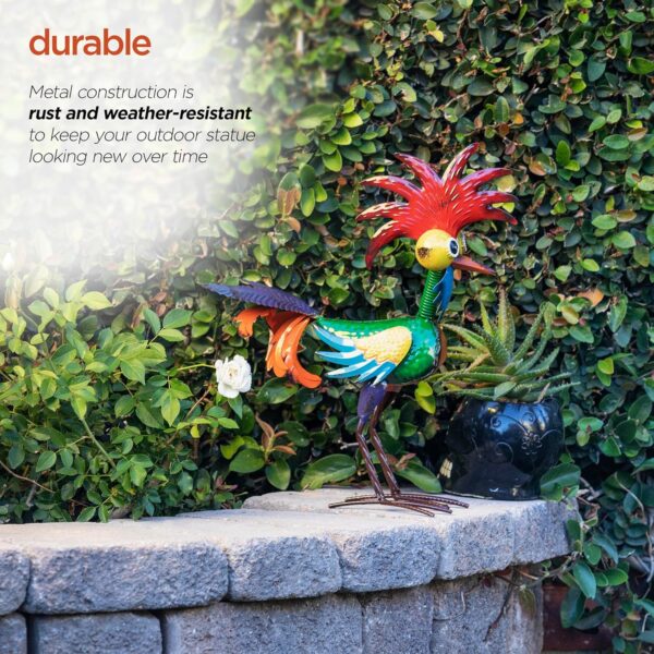 Alpine Corporation - 18" Tall Wacky Metal Rooster Yard Statu... - Image 8