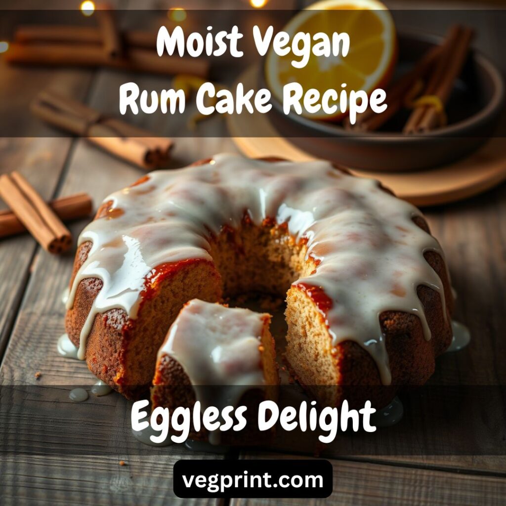 Moist Vegan Rum Cake Recipe (Eggless Delight)